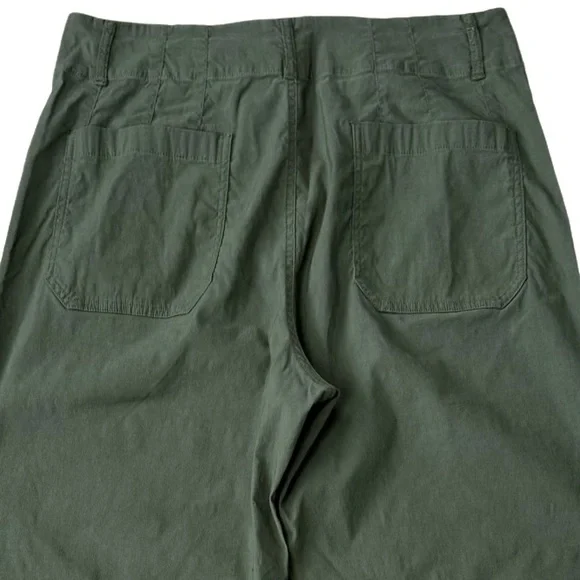 Anthropologie MAEVE The Colette Green Wide Leg Cropped Hi Rise Pants - Picture 6 of 10